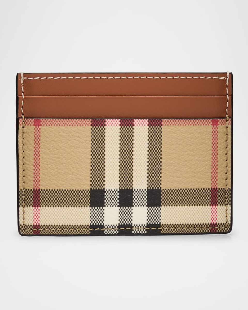 Sandon Check Leather Card Case